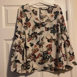 Rose & olive blouse size small